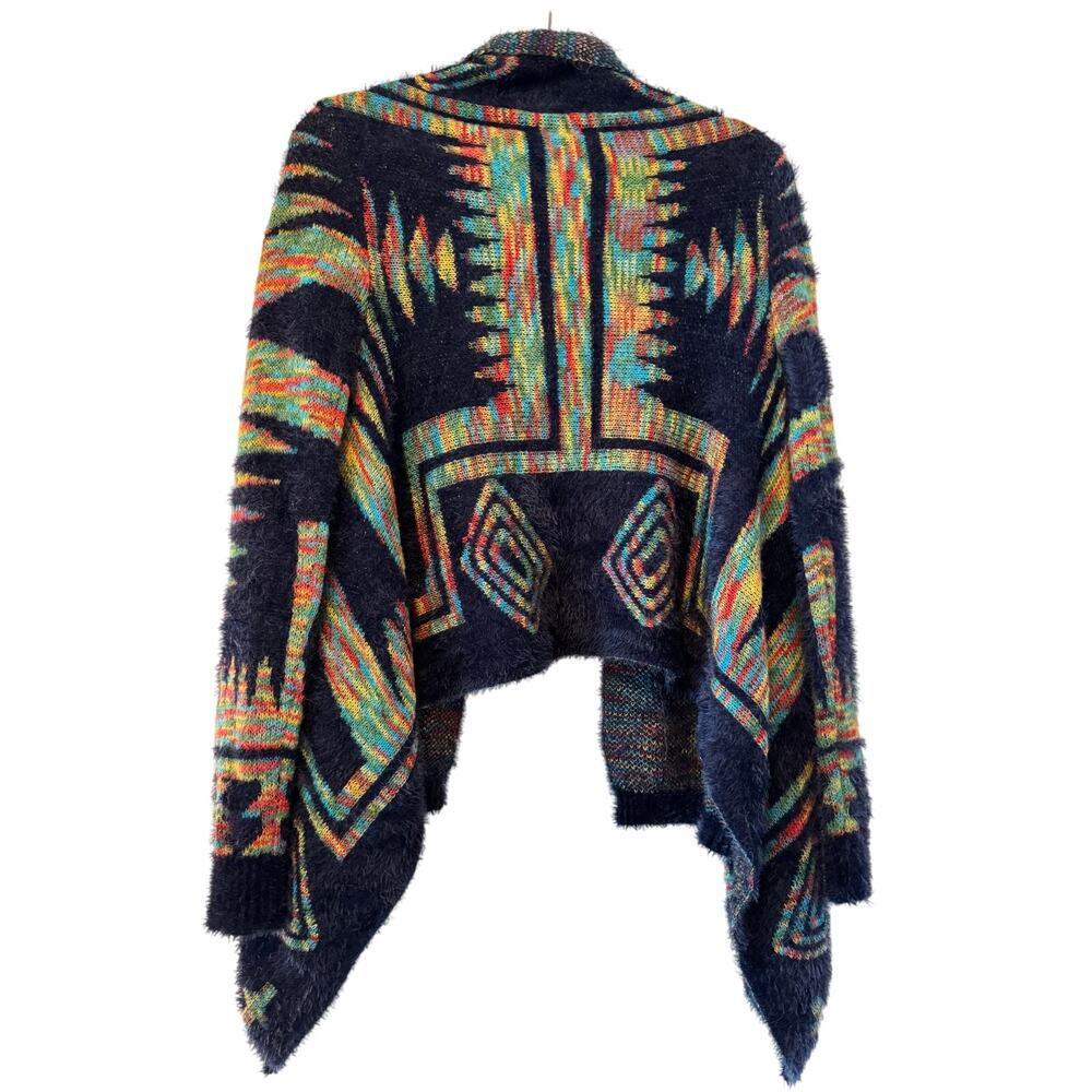 Renee C Free Size Women's Super Soft And Fuzzy Cardigan Bohemian Hippie Vibes